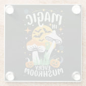 Magie in elke paddenstoel! glazen onderzetter (Achterkant)