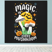 Magie in elke paddestoel! canvas afdruk (Insitu (Houten vloer))