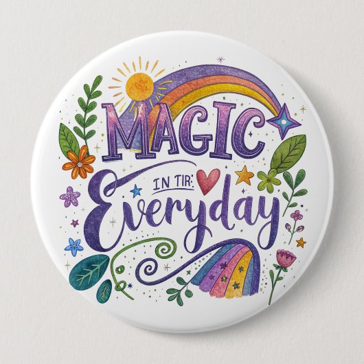 "Magie in het Alledaagse" Knop Ronde Button 4,0 Cm (Voorkant)