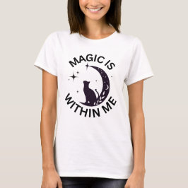 Magie is binnen in mij Kat + Maan  T-shirt