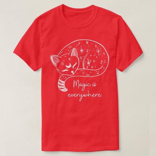 Magie is overal waar Cat Witchy T-shirt grappig es (Design voorkant)