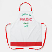 Magie koken sinds -wit schort (Voorkant)