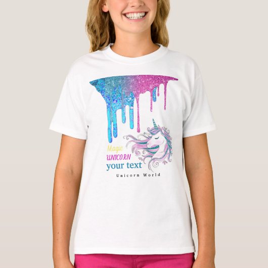 magie Unicorn glitter t-shirt (Voorkant)