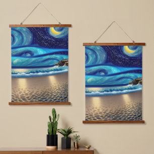 Magie van de Blauwe Oceaan Hangend Wandkleed