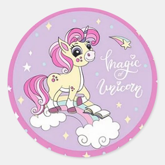 Magie van de Eenhoorn Ronde Sticker (Voorkant)
