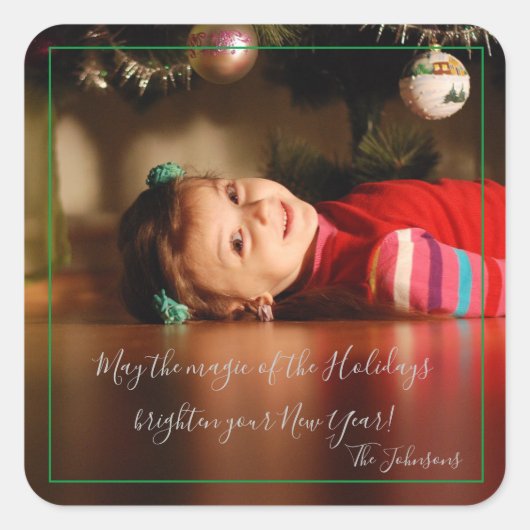 Magie van de Feestdagen Vierkante Sticker (Voorkant)