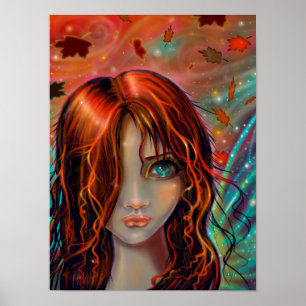 Magie van de herfst Fantasy Fairy art. 12 x 16 Poster