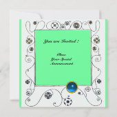 MAGIE VAN DE LENTE helder aqua blauw teal zwart Kaart (Achterkant)