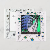 MAGIE VAN DE LENTE helder aqua blauw teal zwart Kaart (Voorkant / Achterkant)