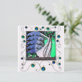 MAGIE VAN DE LENTE helder aqua blauw teal zwart Kaart (Staand voorkant)