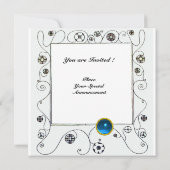 MAGIE VAN DE LENTE helder aqua blauw teal zwart Kaart (Achterkant)