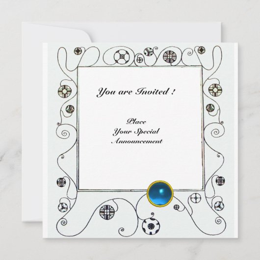 MAGIE VAN DE LENTE helder aqua blauw teal zwart Kaart (Achterkant)