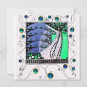 MAGIE VAN DE LENTE helder aqua blauw teal zwart Kaart (Voorkant)