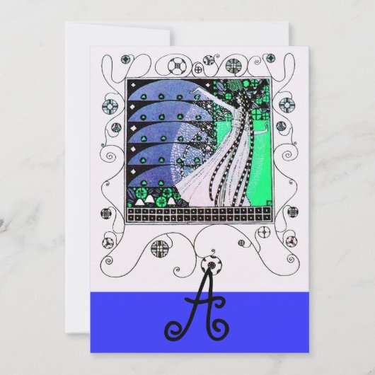 MAGIE VAN DE LENTE helder aqua blauw teal zwart Kaart (Voorkant)