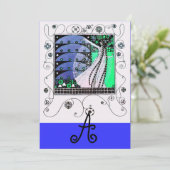 MAGIE VAN DE LENTE helder aqua blauw teal zwart Kaart (Staand voorkant)