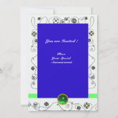 MAGIE VAN DE LENTE helder aqua blauw teal zwart Kaart (Achterkant)