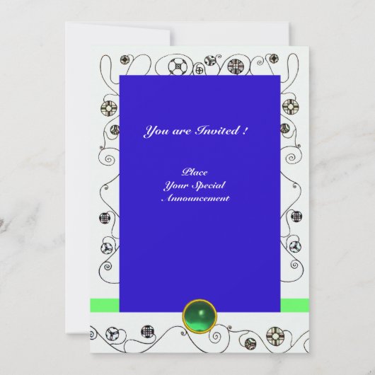 MAGIE VAN DE LENTE helder aquablauw teal zwart Kaart (Achterkant)