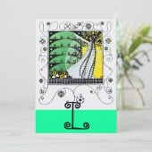 MAGIE VAN DE LENTE, helder geel zwart groen Kaart (Staand voorkant)