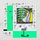 MAGIE VAN DE LENTE, helder geel zwart groen Kaart (Voorkant / Achterkant)