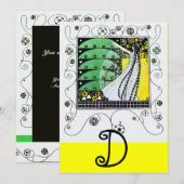 MAGIE VAN DE LENTE, helder geel zwart groen Kaart (Voorkant / Achterkant)