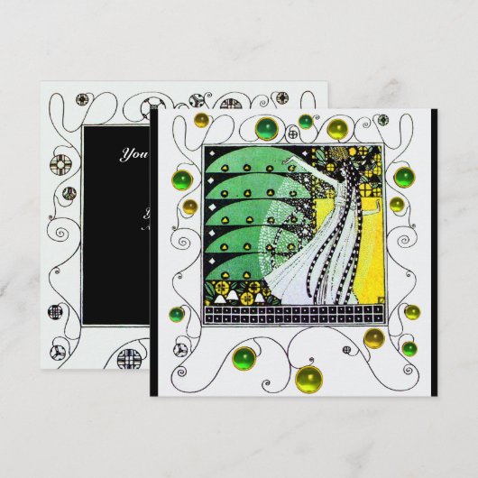 MAGIE VAN DE LENTE helder groen wit geel Kaart (Voorkant / Achterkant)