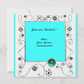 MAGIE VAN DE LENTE,helder paars zwart aqua blauw Kaart (Achterkant)