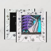 MAGIE VAN DE LENTE, helder paars zwart aqua blauw Kaart (Voorkant / Achterkant)