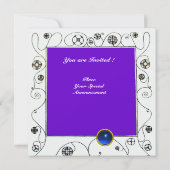 MAGIE VAN DE LENTE,helder paars zwart aqua blauw Kaart (Achterkant)