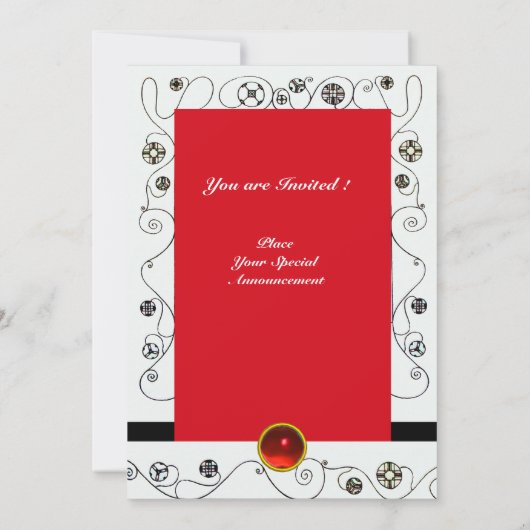 MAGIE VAN DE LENTE, helder rood zwart wit groen Kaart (Achterkant)