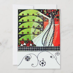 MAGIE VAN DE LENTE, helder rood zwart wit groen Kaart