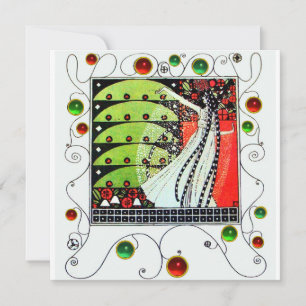 MAGIE VAN DE LENTE helder rood zwart wit groen Kaart