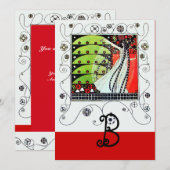 MAGIE VAN DE LENTE ,helder rood zwart wit groen Kaart (Voorkant / Achterkant)