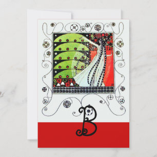 MAGIE VAN DE LENTE ,helder rood zwart wit groen Kaart