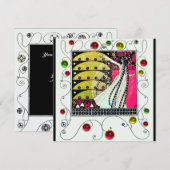 MAGIE VAN DE LENTE helder roze zwart wit geel Kaart (Voorkant / Achterkant)