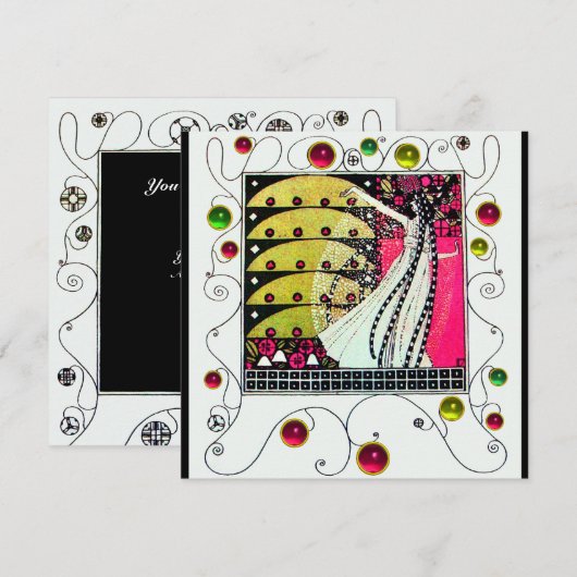 MAGIE VAN DE LENTE helder roze zwart wit geel Kaart (Voorkant / Achterkant)
