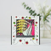 MAGIE VAN DE LENTE helder roze zwart wit geel Kaart (Staand voorkant)