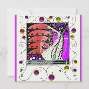 MAGIE VAN DE LENTE helder violet zwart rood bruin Kaart