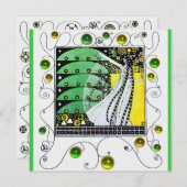 MAGIE VAN DE LENTE heldergroen wit geel Kaart (Voorkant / Achterkant)