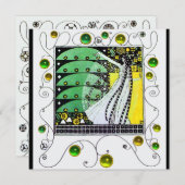 MAGIE VAN DE LENTE heldergroen wit geel Kaart (Voorkant / Achterkant)