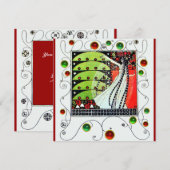 MAGIE VAN DE LENTE helderrood zwart wit groen Kaart (Voorkant / Achterkant)