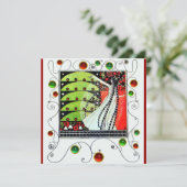 MAGIE VAN DE LENTE helderrood zwart wit groen Kaart (Staand voorkant)