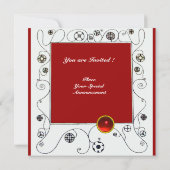 MAGIE VAN DE LENTE helderrood zwart wit groen Kaart (Achterkant)