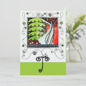 MAGIE VAN DE LENTE, helderrood zwart wit groen Kaart (Staand voorkant)