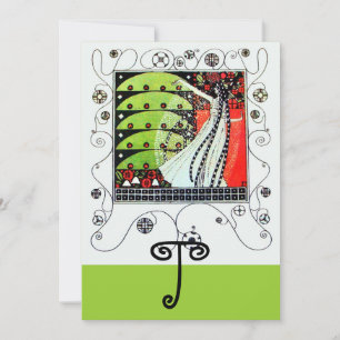 MAGIE VAN DE LENTE, helderrood zwart wit groen Kaart