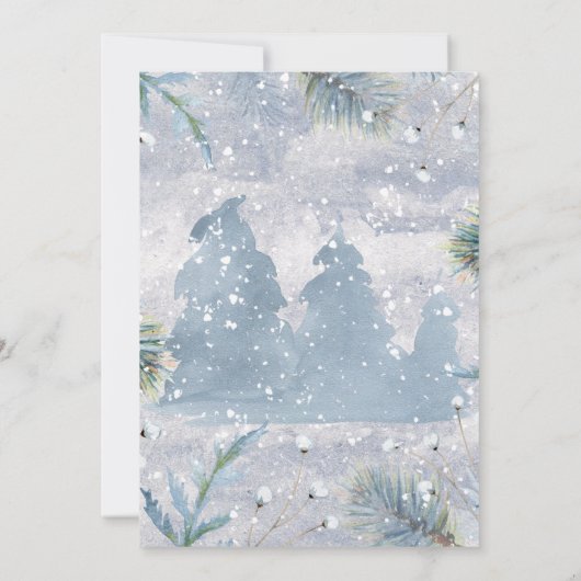 Magie van de Winter Photo Commitment Ceremony Kaart (Achterkant)