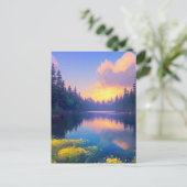 Magie van een zonsondergang bij een Serene Forest  Feestdagenkaart (Staand voorkant)