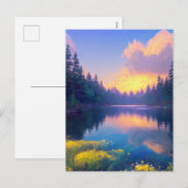 Magie van een zonsondergang bij een Serene Forest  Feestdagenkaart (Voorkant / Achterkant)