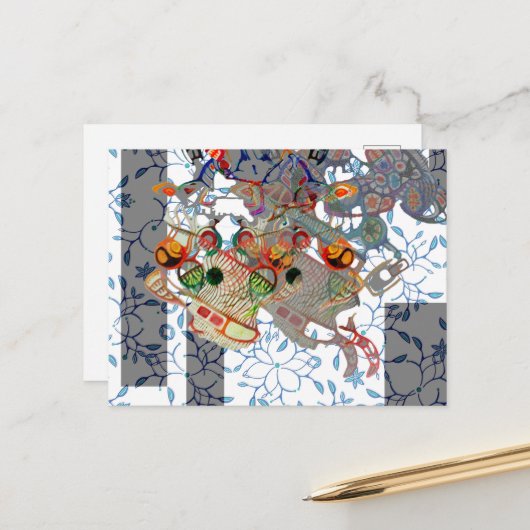 Magie van Grijs Briefkaart (Voorkant / Achterkant in situ)