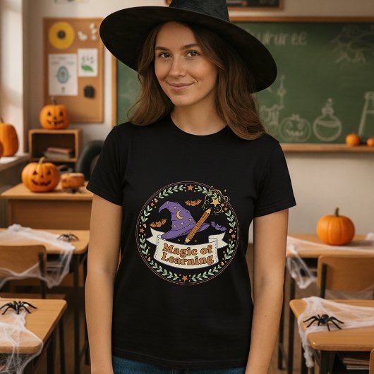 Magie van het leren van de leraar Halloween Wizard T-shirt