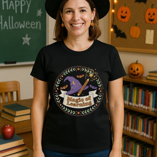 Magie van het leren van de leraar Halloween Wizard T-shirt